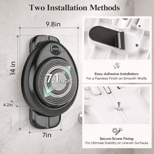 Hands-Free Wall-Mounted Back Scrubber for Shower