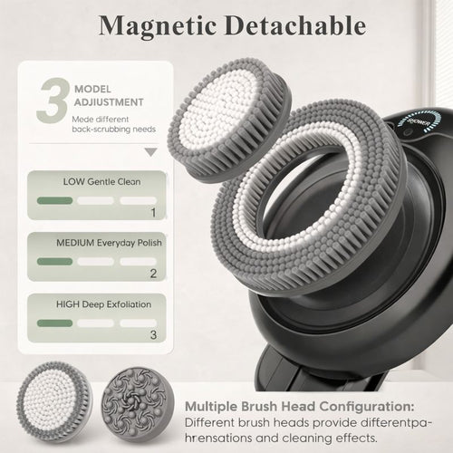 Hands-Free Wall-Mounted Back Scrubber for Shower